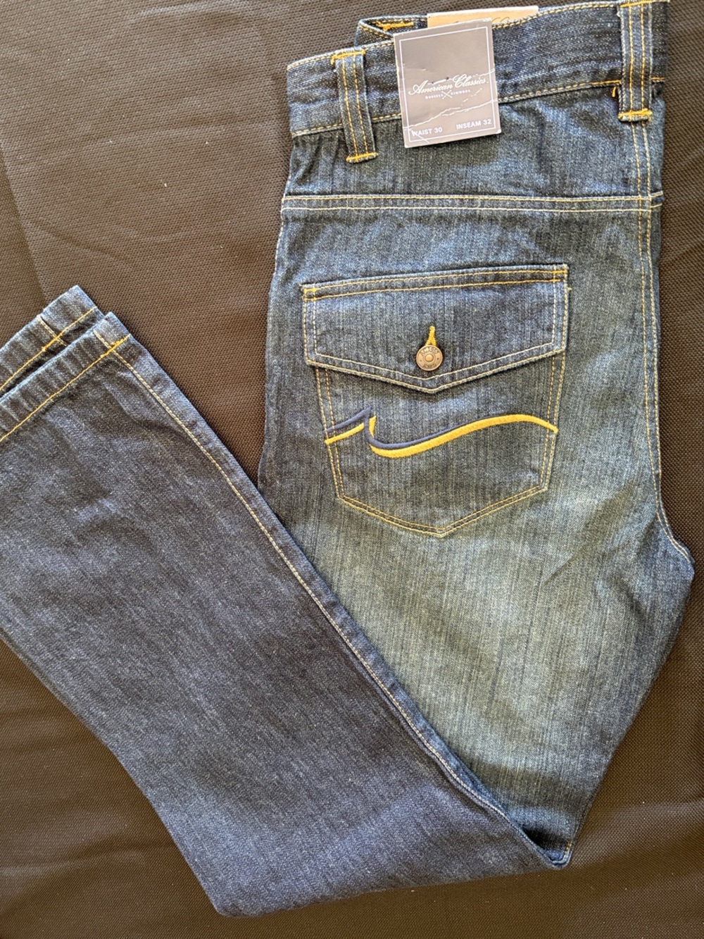 Men's Straight Jeans in Faded Blue Wash